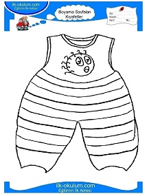 Çocuklar İçin Bebek-Kıyafeti Boyama Sayfaları 